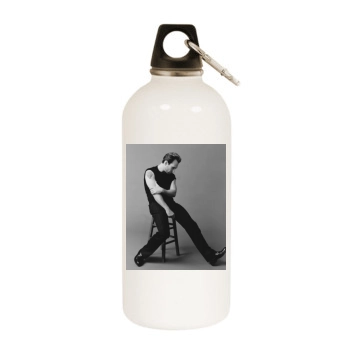 Christian Slater White Water Bottle With Carabiner