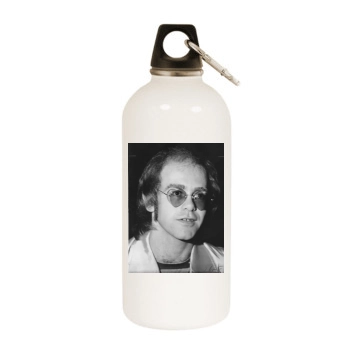 Elton John White Water Bottle With Carabiner