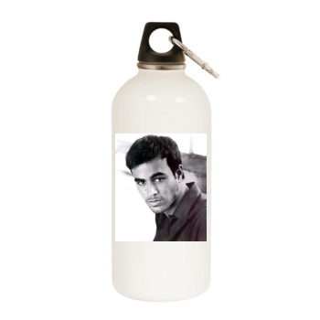 Enrique Iglesias White Water Bottle With Carabiner