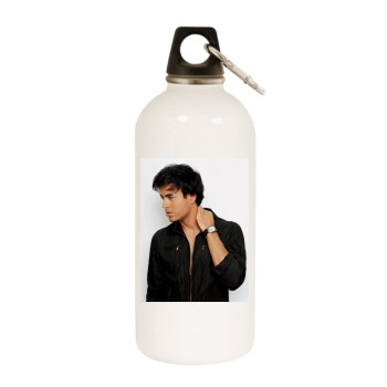 Enrique Iglesias White Water Bottle With Carabiner