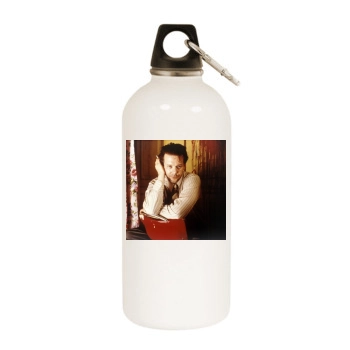 Mickey Rourke White Water Bottle With Carabiner