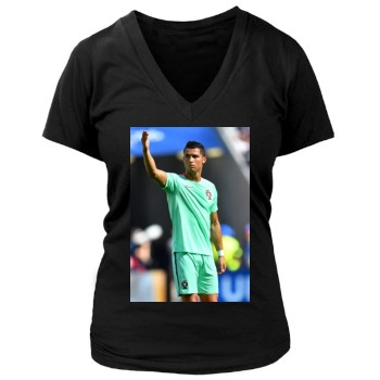 Cristiano Ronaldo Women's Deep V-Neck TShirt