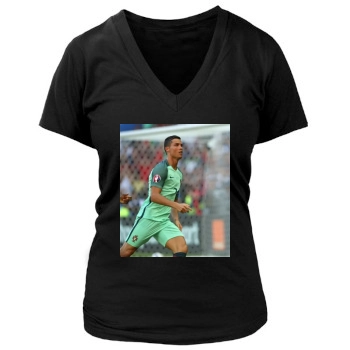 Cristiano Ronaldo Women's Deep V-Neck TShirt