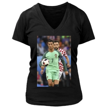 Cristiano Ronaldo Women's Deep V-Neck TShirt