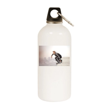 David Beckham White Water Bottle With Carabiner