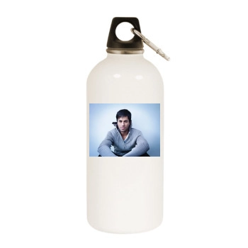 Enrique Iglesias White Water Bottle With Carabiner