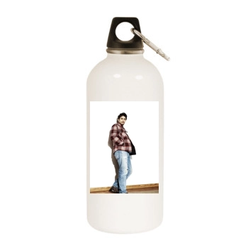 James Franco White Water Bottle With Carabiner