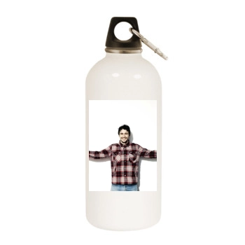 James Franco White Water Bottle With Carabiner