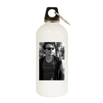 James Franco White Water Bottle With Carabiner