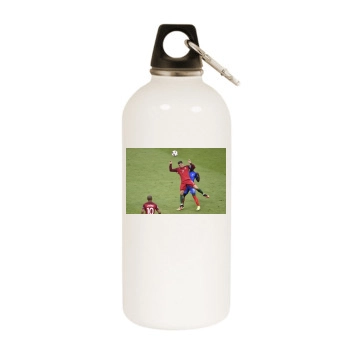 Cristiano Ronaldo White Water Bottle With Carabiner