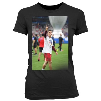 Cristiano Ronaldo Women's Junior Cut Crewneck T-Shirt