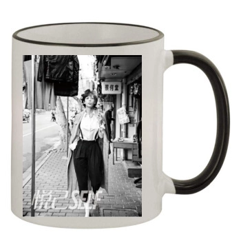 Sophie Marceau 11oz Colored Rim & Handle Mug