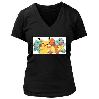 Pokemons Women's Deep V-Neck TShirt
