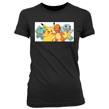 Pokemons Women's Junior Cut Crewneck T-Shirt