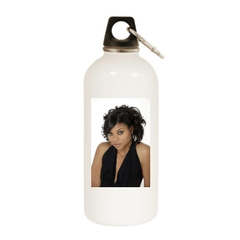 Taraji P. Henson White Water Bottle With Carabiner