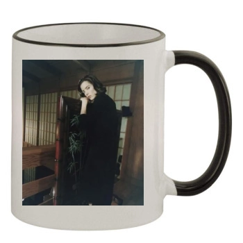 Tea Leoni 11oz Colored Rim & Handle Mug