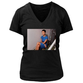 Thandie Newton Women's Deep V-Neck TShirt