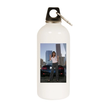 Traci Bingham White Water Bottle With Carabiner