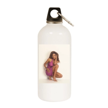 Traci Bingham White Water Bottle With Carabiner