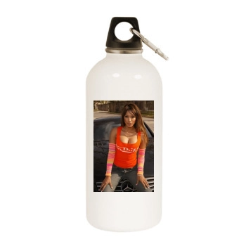 Traci Bingham White Water Bottle With Carabiner