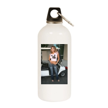 Traci Bingham White Water Bottle With Carabiner