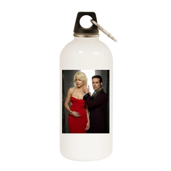 Tricia Helfer White Water Bottle With Carabiner