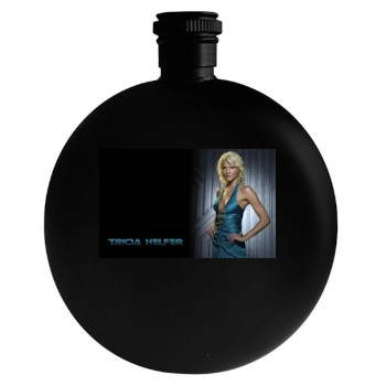 Tricia Helfer Round Flask