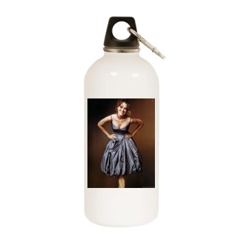 Jacinda Barrett White Water Bottle With Carabiner