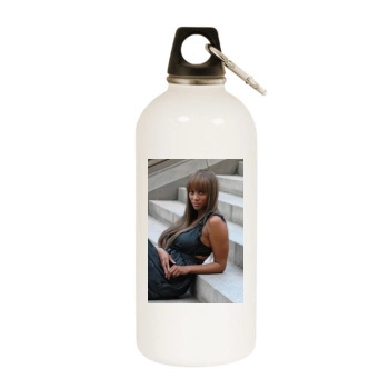 Tyra Banks White Water Bottle With Carabiner