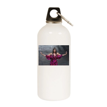 Tyra Banks White Water Bottle With Carabiner