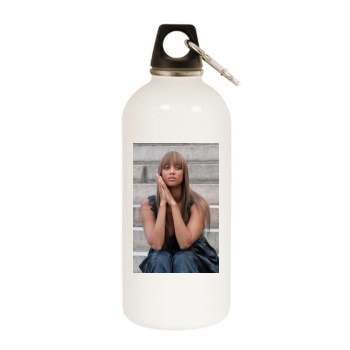 Tyra Banks White Water Bottle With Carabiner