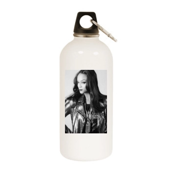 Tyra Banks White Water Bottle With Carabiner