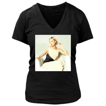 Jaime Pressly Women's Deep V-Neck TShirt