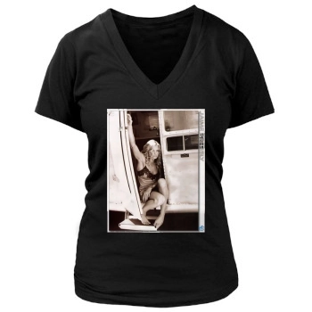 Jaime Pressly Women's Deep V-Neck TShirt