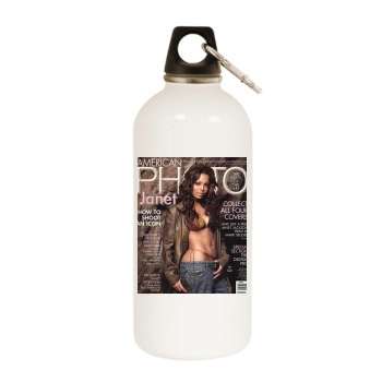 Janet Jackson White Water Bottle With Carabiner