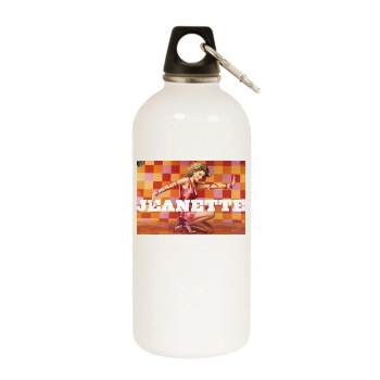 Jeanette Biedermann White Water Bottle With Carabiner