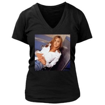 Jennifer Aniston Women's Deep V-Neck TShirt