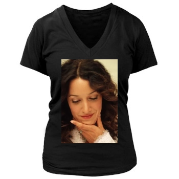 Jennifer Beals Women's Deep V-Neck TShirt