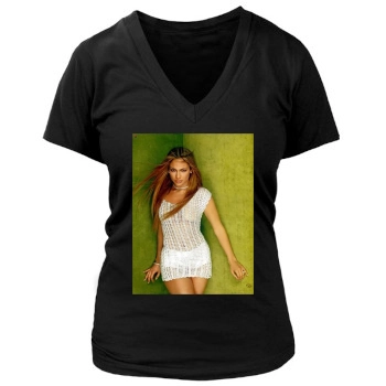 Jennifer Lopez Women's Deep V-Neck TShirt