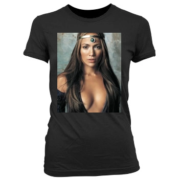 Jennifer Lopez Women's Junior Cut Crewneck T-Shirt