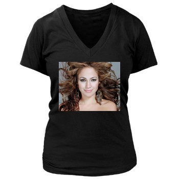 Jennifer Lopez Women's Deep V-Neck TShirt