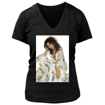 Jennifer Lopez Women's Deep V-Neck TShirt