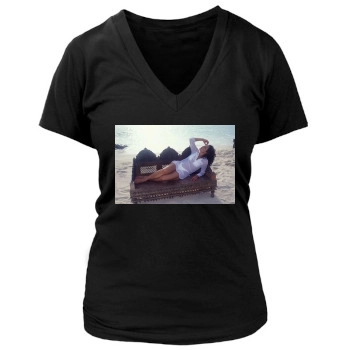 Jennifer Lopez Women's Deep V-Neck TShirt