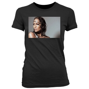 Jennifer Lopez Women's Junior Cut Crewneck T-Shirt