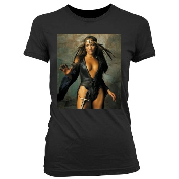 Jennifer Lopez Women's Junior Cut Crewneck T-Shirt