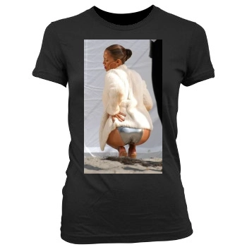 Jennifer Lopez Women's Junior Cut Crewneck T-Shirt