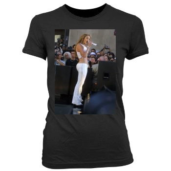 Jennifer Lopez Women's Junior Cut Crewneck T-Shirt