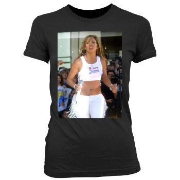 Jennifer Lopez Women's Junior Cut Crewneck T-Shirt