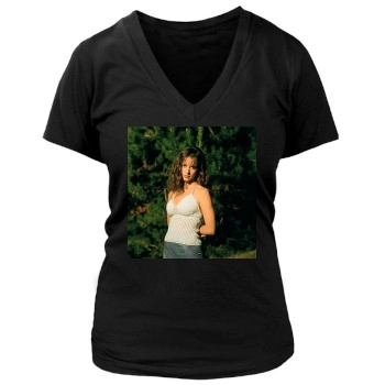 Jennifer Love Hewitt Women's Deep V-Neck TShirt