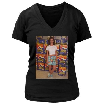 Jennifer Love Hewitt Women's Deep V-Neck TShirt